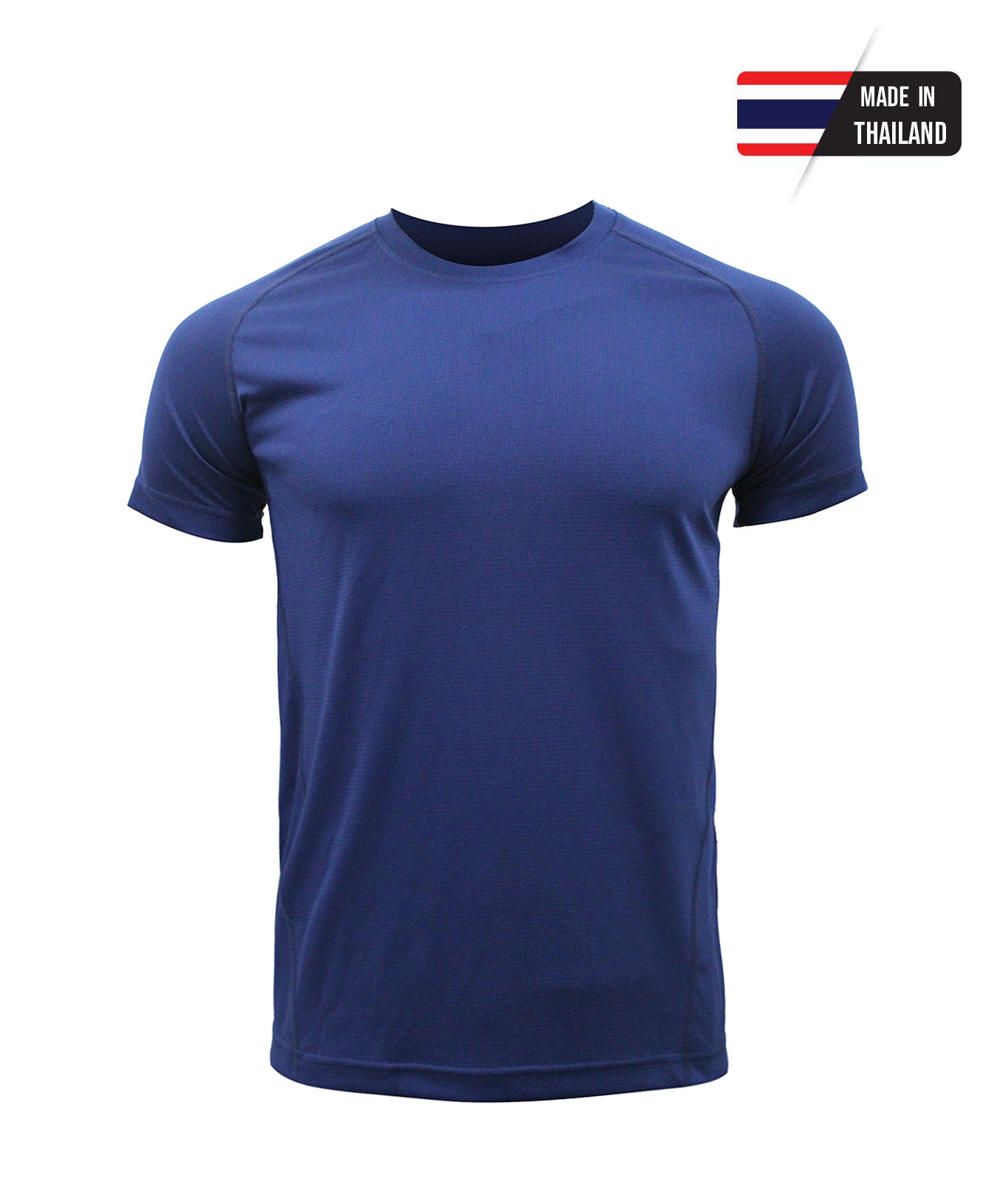 เสื้อคอกลม คอกลมไหล่สโลป ผ้าลายสายฝน ไมโคร 100% สีกรม ใส่สบาย ระบายเหงื่อได้ดี