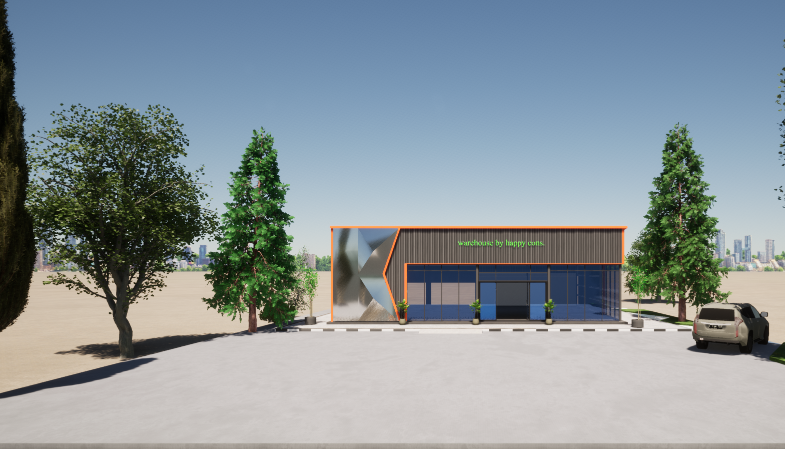 แบบโกดังสำเร็จรูปแจกฟรีแบบ3D โชว์รูม