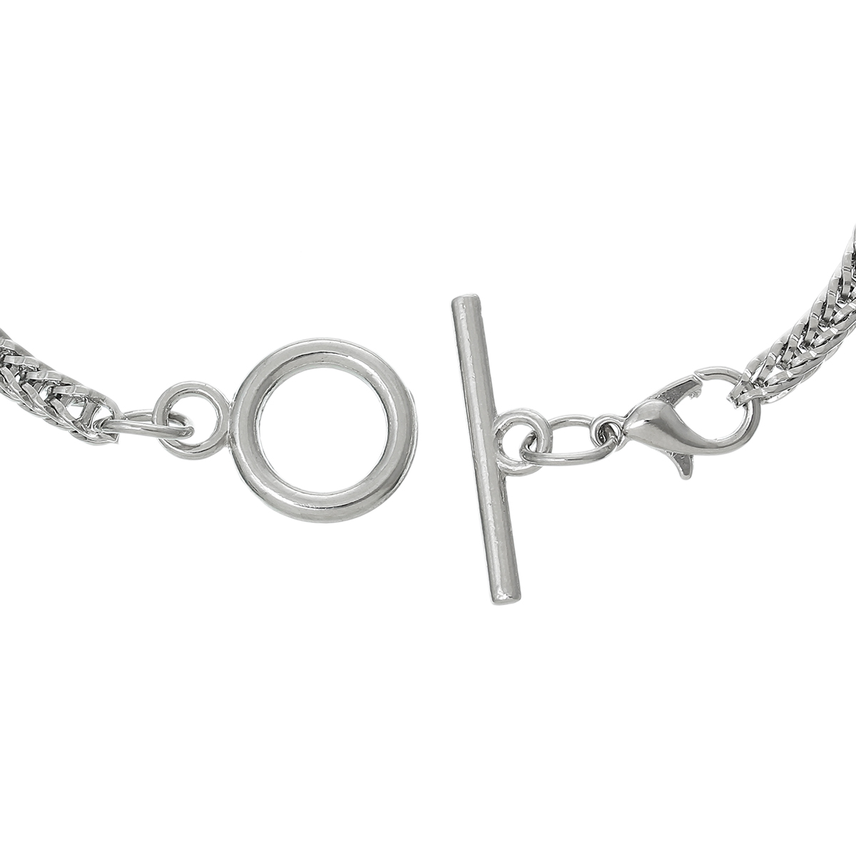 สร้อยข้อมือโซ่กระดูกงูสีเงินพร้อมข้อต่อ Toggle Clasp ยาว 19.5 ซม 1 เส้น