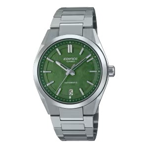 CASIO EDIFICE รุ่น EFK-100D-3A สายสีเงิน หน้าปัดสีเขียว สินค้าของเเท้ รับประกันศูนย์ CMG