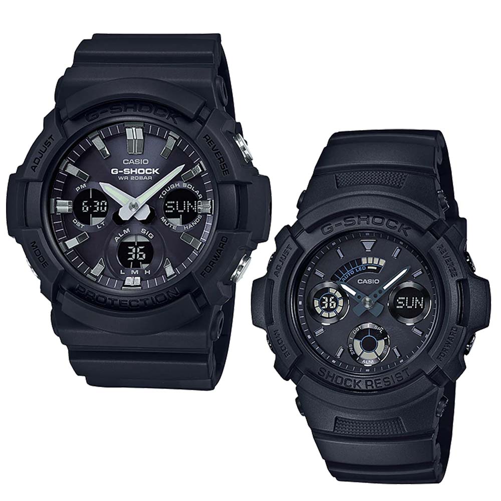นาฬิกาคู่ CASIO G-SHOCK รุ่น GAS-100B-1ADR and AW-591BB-1ADR สีดำ สินค้าใหม่ ของแท้ รับประกันศูนย์ CMG