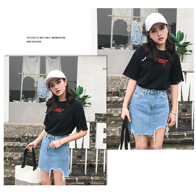 กระโปรงยีนส์ฟอก สีซีด