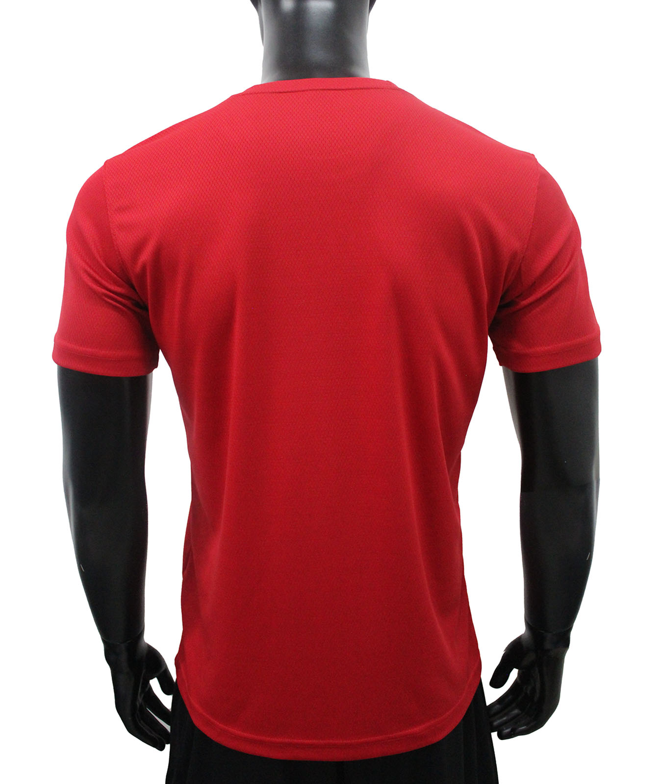 คอกลม ผ้ารังผึ้ง Red