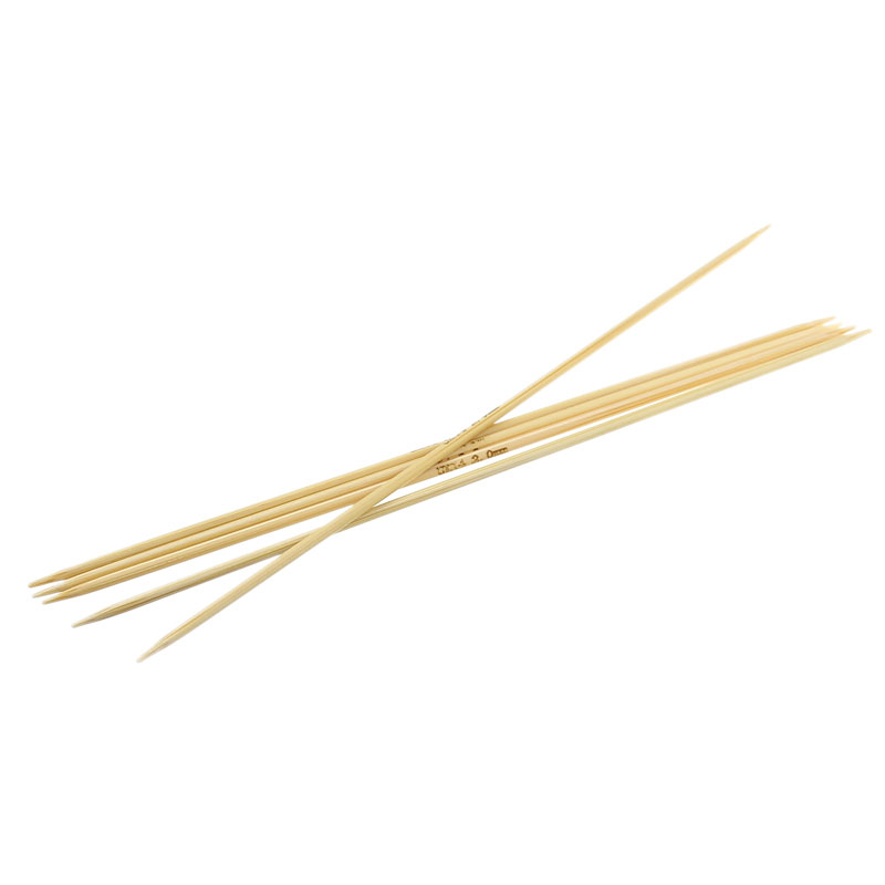 ไม้นิตตรงไม้ไผ่ Double Point ยาว 15cm หัว 2mm,(UK4) แพ็ค 5 อัน