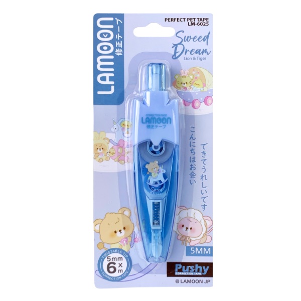 เทปลบคำผิด Lamoon รุ่น Pushy ขนาด 5 มม. x 6 ม. ลายการ์ตูนน่ารัก