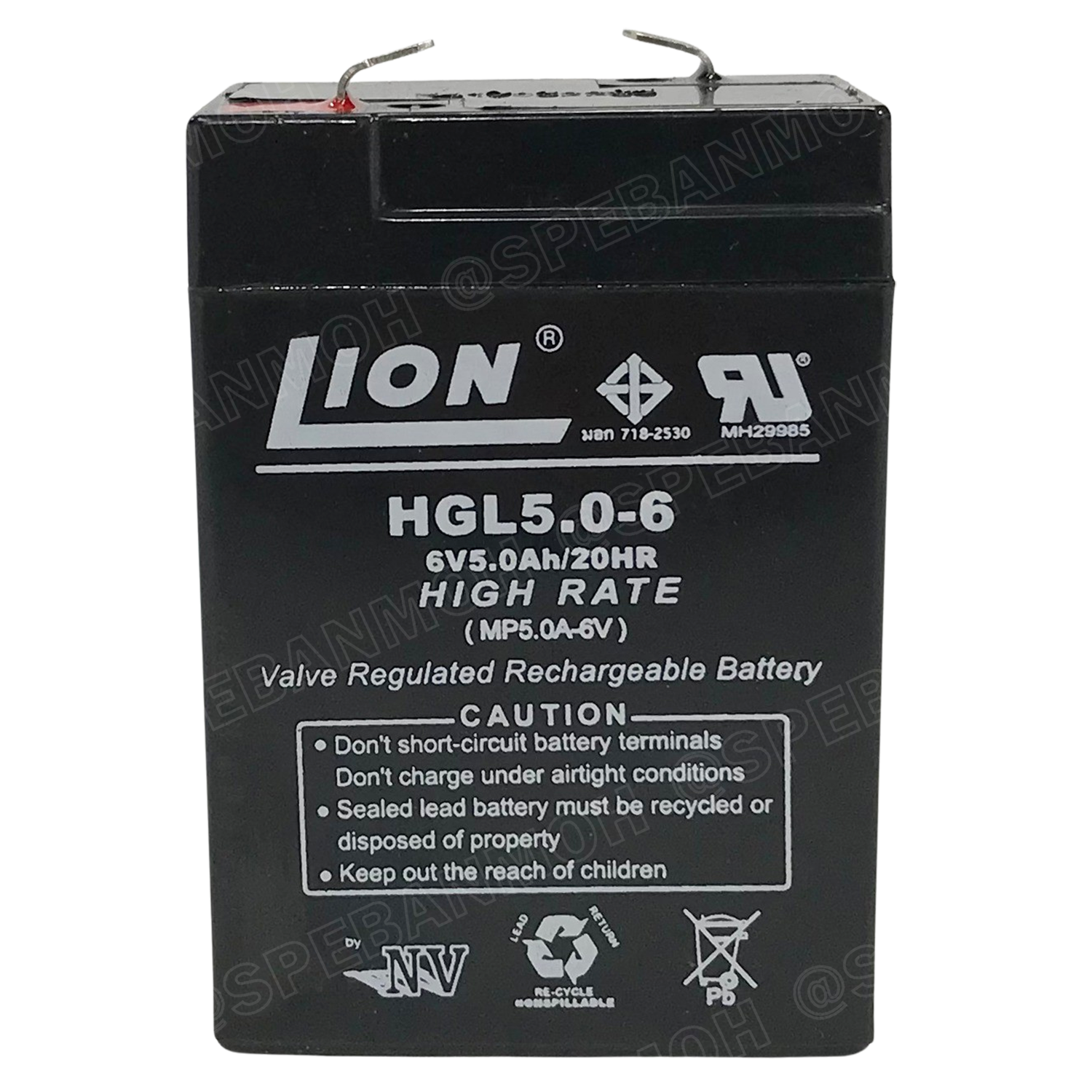 HGL5.0-6 Lion Battery 6V 5A แบตเตอรี่แห้ง สำรองไฟ 6V 5.0Ah Lion แบตเตอรี่เอ็นวี แบตเตอรี่ Lion แบตแห้ง Lion แบต UPS ไฟฉุกเฉิน ระบบเตือนภัย แบตเครื่องสำรองไฟ แบตไฟฉุกเฉิน แบตUPS แบตเตอรี่แห้ง Lion Valve Regulated Lead Acid Battery แบตเตอรี่ชนิดแห้ง ไม่ต้อง