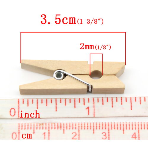 ไม้หนีบผ้าสำหรับหนีบรูป/โน้ต ขนาด 3.5x0.7cm สีไม้ธรรมชาติ จำนวน 500 อัน พรีออเดอร์