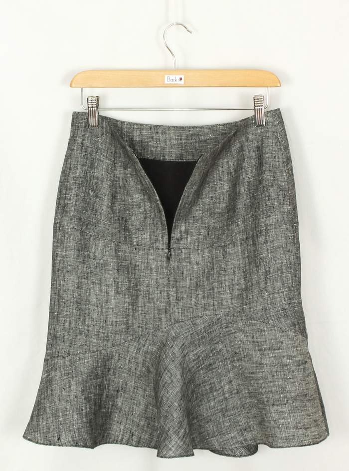 SK-221 กระโปรงแฟชั่น&ทำงาน ทรงย้วย ผ้าลินินญี่ปุ่นเชมเบ้ โทนดำ