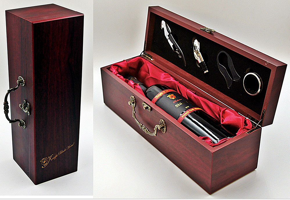 กล่องใส่ไวน์ 1 ขวด พร้อมอุปกรณ์ 4 ชิ้น (ไม่รวมไวน์)