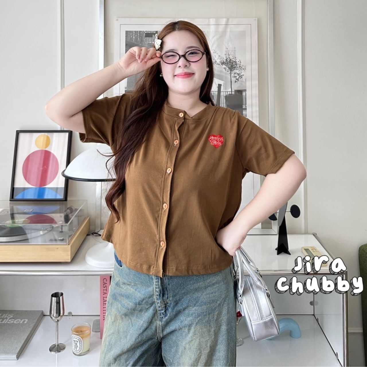 J189 เสื้อ สาวอวบ ผ้ายืดยูนิโคล่ ขาว น้ำตาล ดำ อก40-50นิ้ว หน้าผ้า52นิ้ว