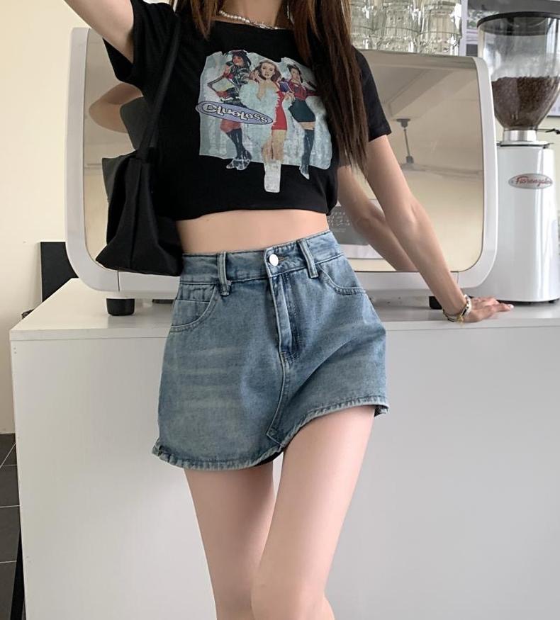 YEJIN Denim skirt กระโปรงยีนส์กางเกงแบบใหม่