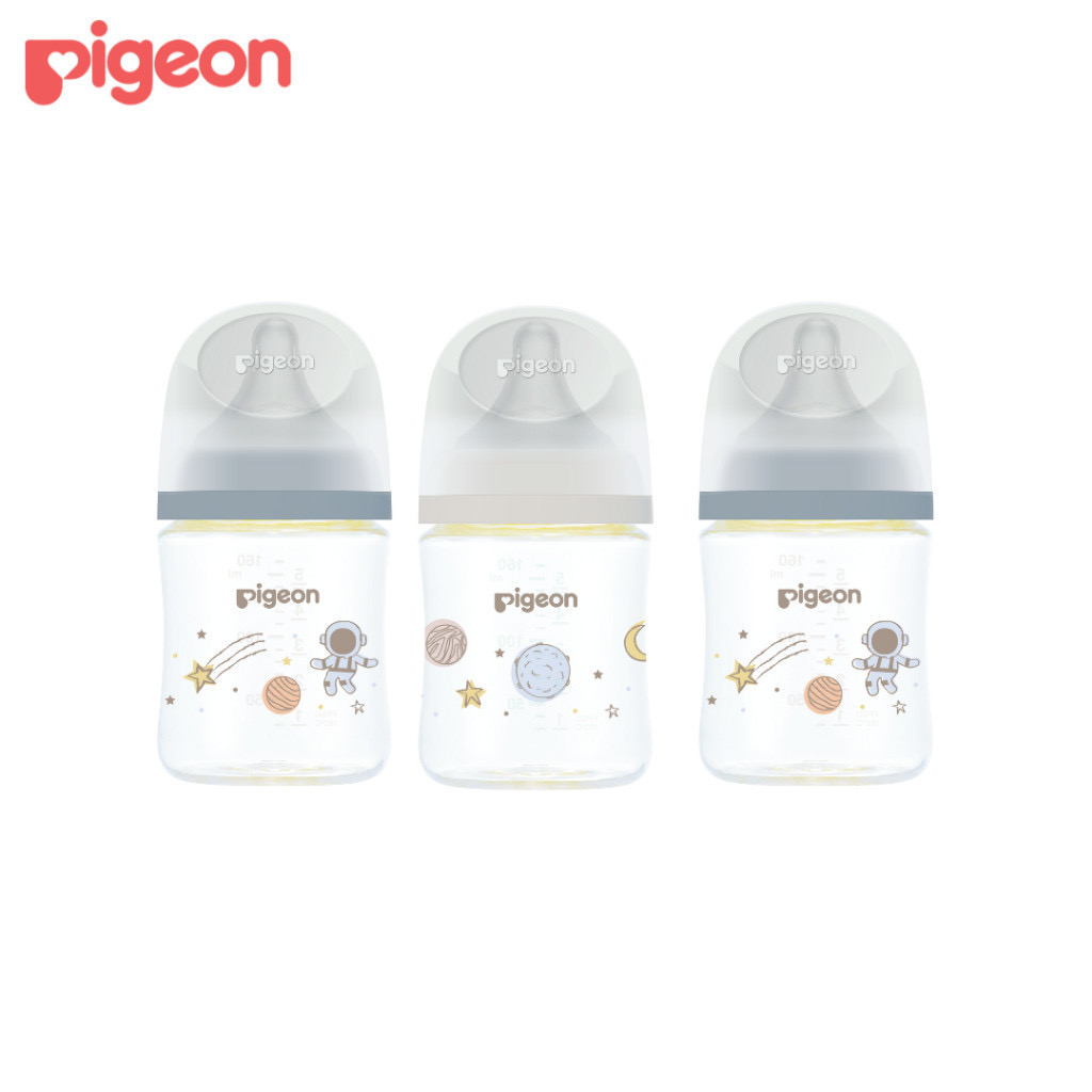 Pigeon ขวดนม PPWN คอกว้างสีขาวขุ่น รุ่น GALAXY 5Oz/8Oz แพค3