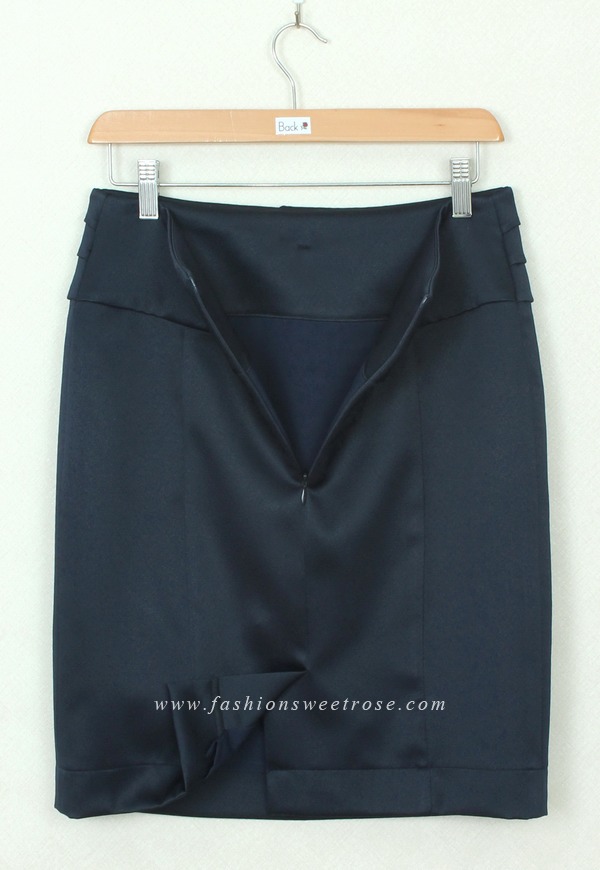 SK-309 กระโปรงแฟชั่น&ทำงาน ทรงสอบ ผ้า ZARA สีน้ำเงิน