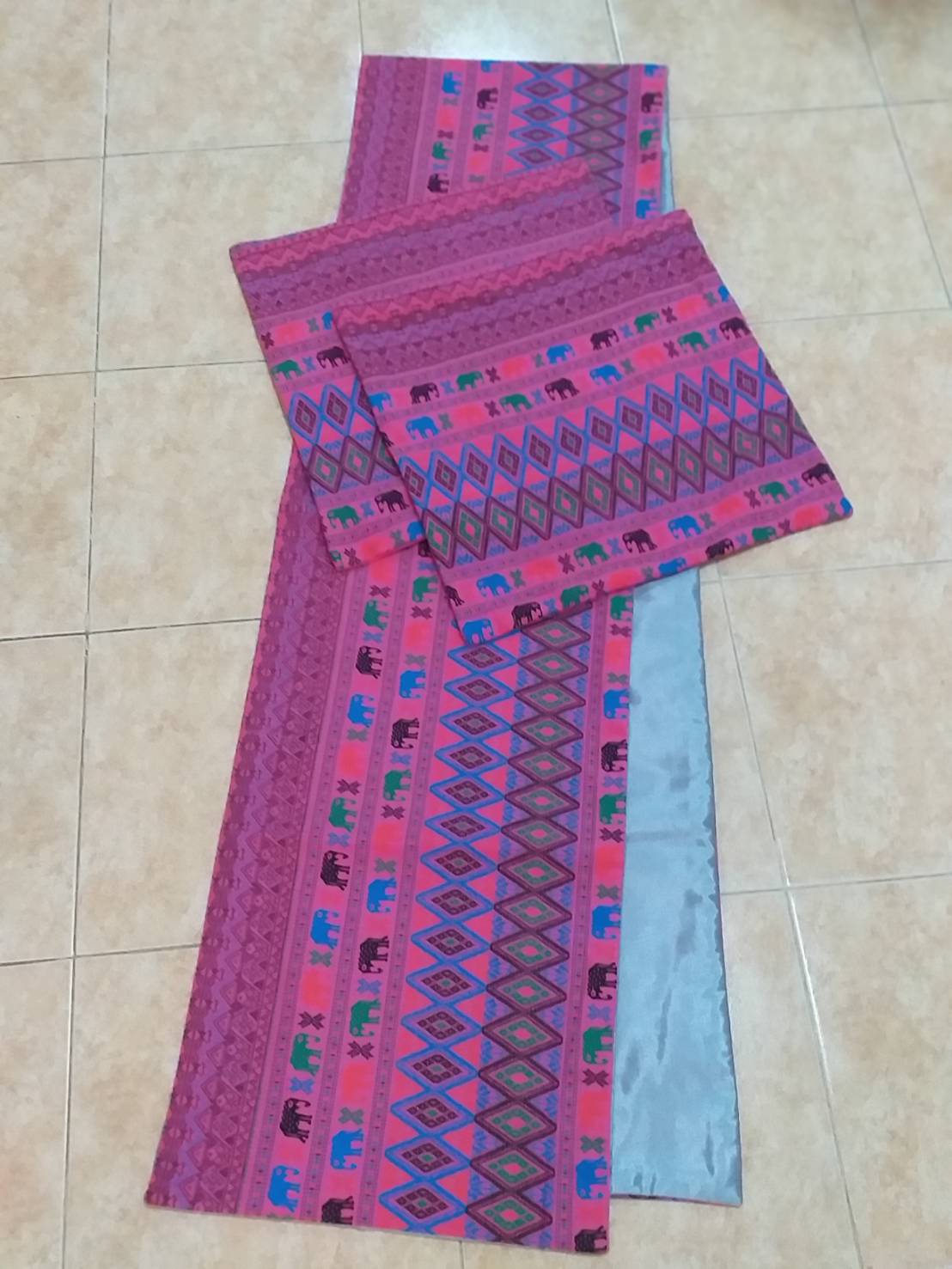 เช็ทผ้าฝ้ายอาข่าสีชมพู