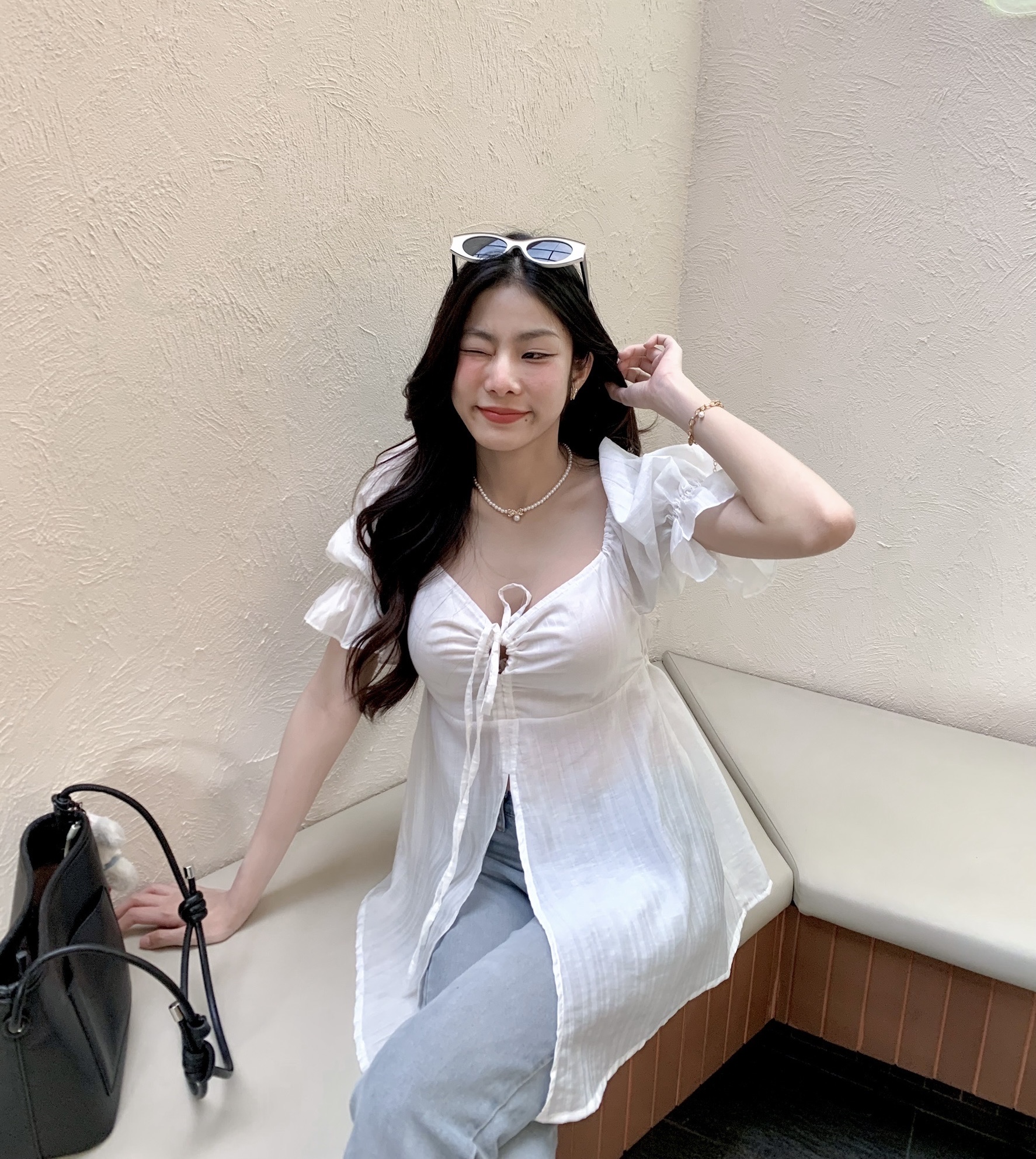 Rosia Blouse 🧀 เสื้อคอเหลี่ยม แขนจั๊มพ์