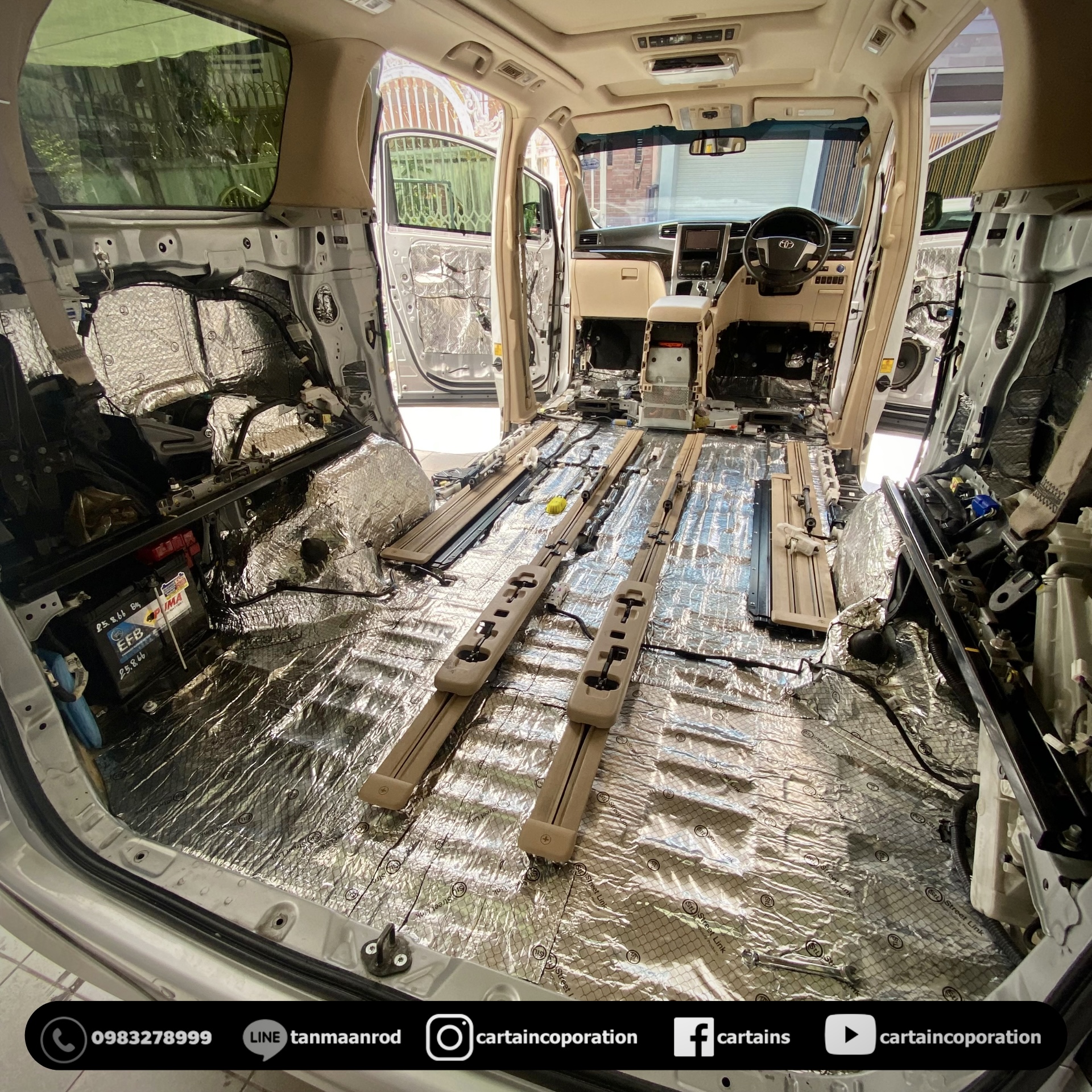 แดมป์ Alphard พื้น ด้านข้าง กาบบันได ประตู 2 ชั้น เก็บเสียงภายใน ลดเสียงภายนอก