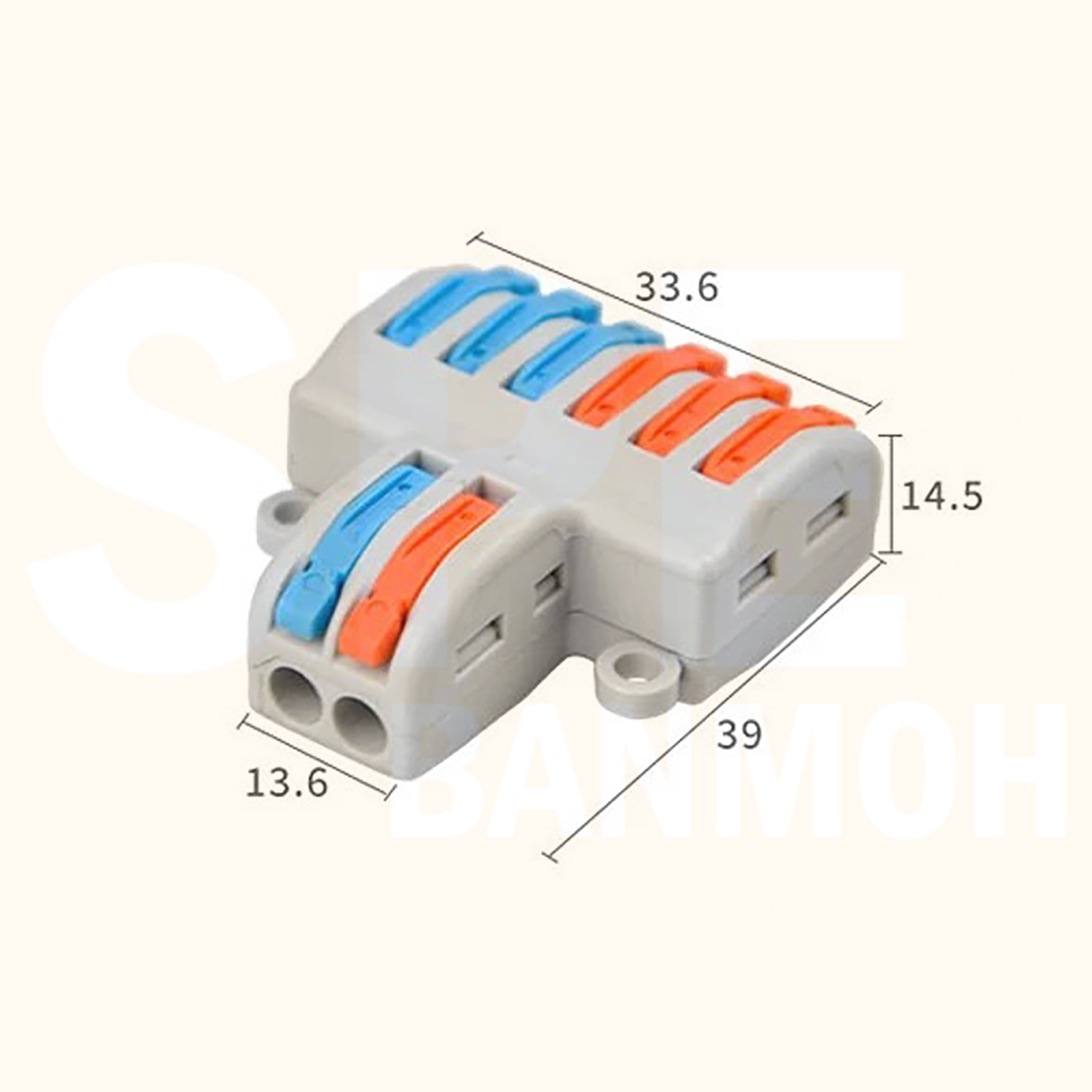 [ 1 ชิ้น ] LT-623 ตัวแยกสาย 3 ช่อง 2ชุด เข้า 3 ออก 6 32A 450V เทอร์มินอลต่อสายไฟ Terminal LT Series ตัวแยกสายแบบถอดได้ Wire connector terminal ขั้วต่อสายไฟ เทอร์มินอลเชื่อมต่อสายไฟ LT ตัวแยกสายแบบหนีบ Cable splitter เต๋าต่อสายไฟ