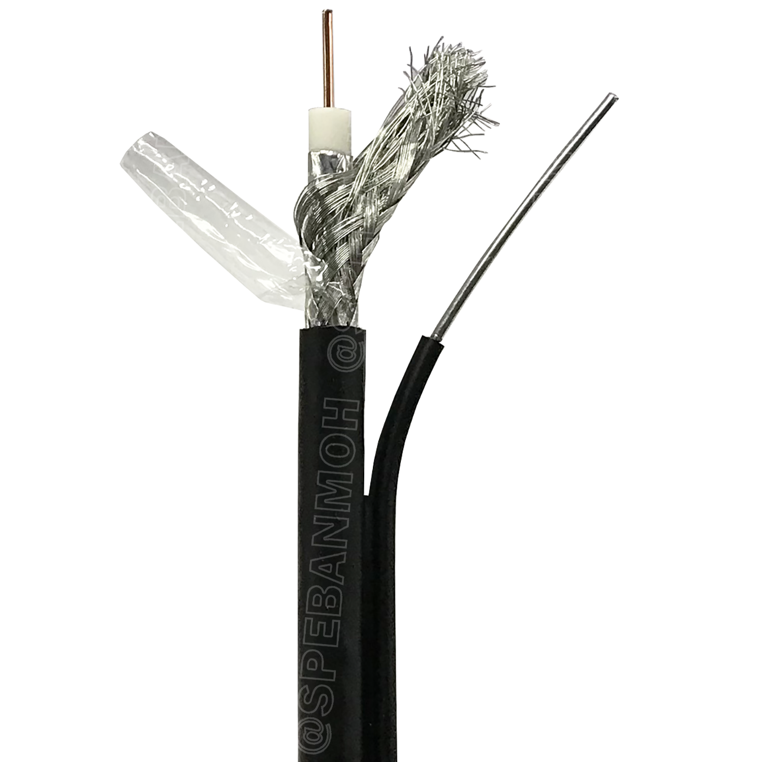 [ 5 เมตร ] CB-0109SM+ สาย Coaxial สาย RG6 สลิง รุ่น CB-0109SM+ RG 6/U Outdoor, w/ Messenger, 96% Shield STANDARD+ LINK CB-0109SM+ RG 6/U OUTDOOR COAXIAL CABLE, 96% Shield, BLACK PE w/ Messenger, STANDARD+ สาย RG-6 พร้อมสลิง กันสายหย่อน