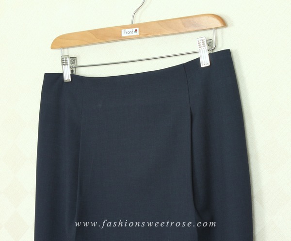 SK-378 กระโปรงแฟชั่น&ทำงาน ทรงสอบ ผ้า Rose Skin สีน้ำเงิน