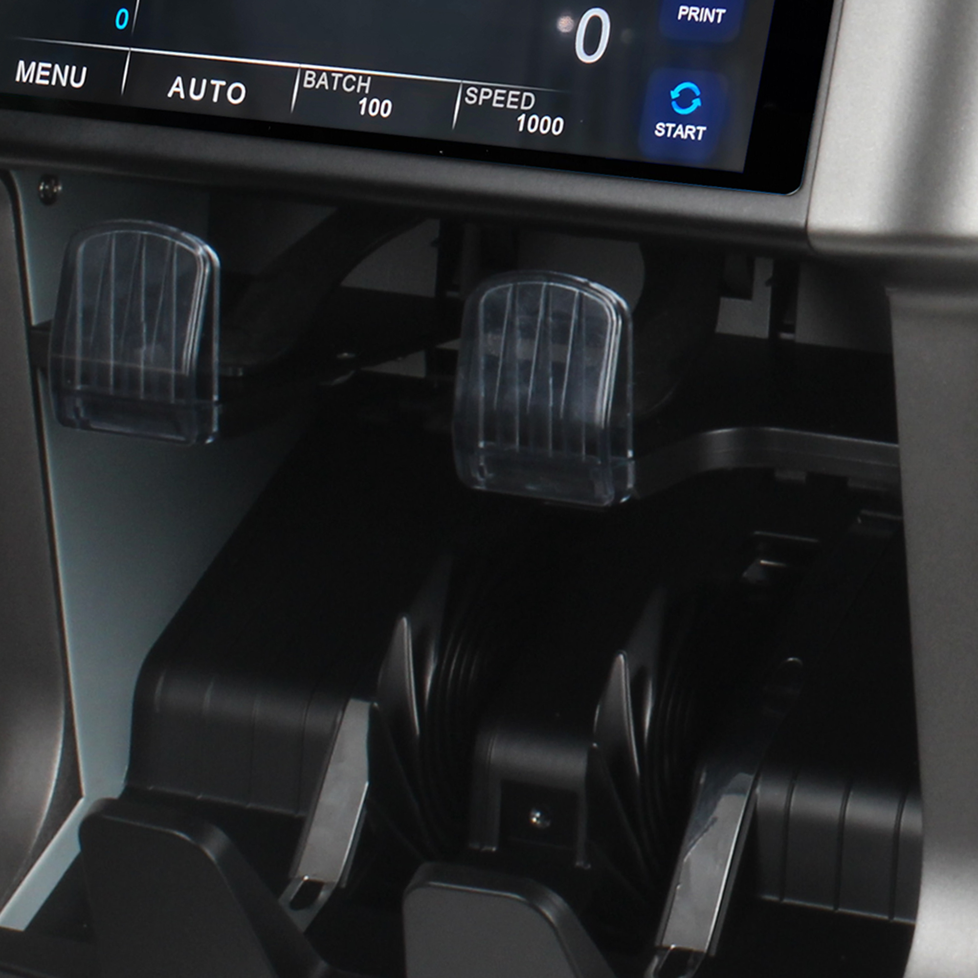 Uni-SMART US-195 เครื่องนับมูลค่าธนบัตร นับเงิน พร้อมตรวจธนบัตรปลอม แบบป้อนหน้าเครื่อง Banknote counter Front loading