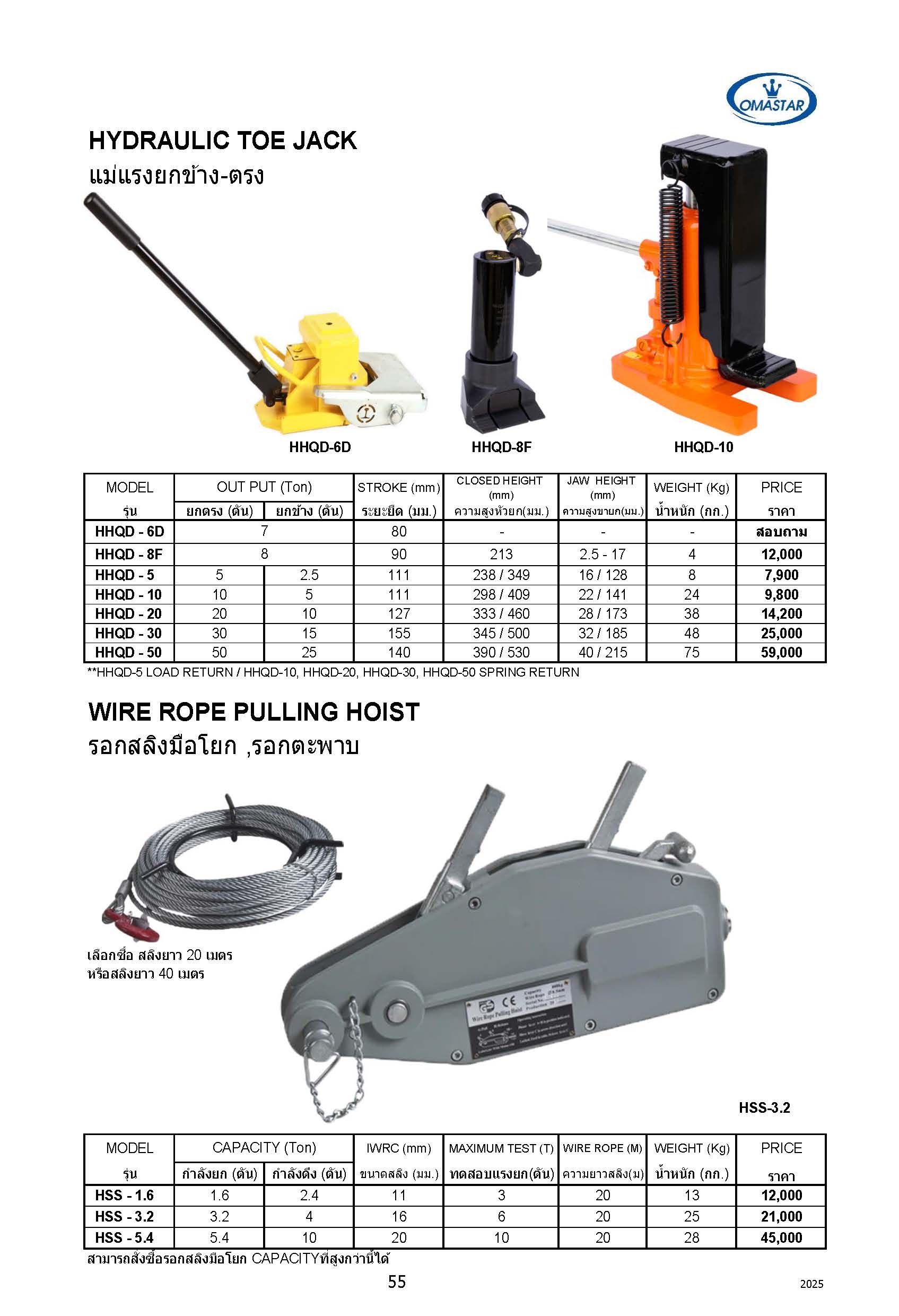 รอกสลิงมือโยก,รอกตะพาบ ,รอกปลา 3.2 ตัน ,สลิงยาว 20 เมตร