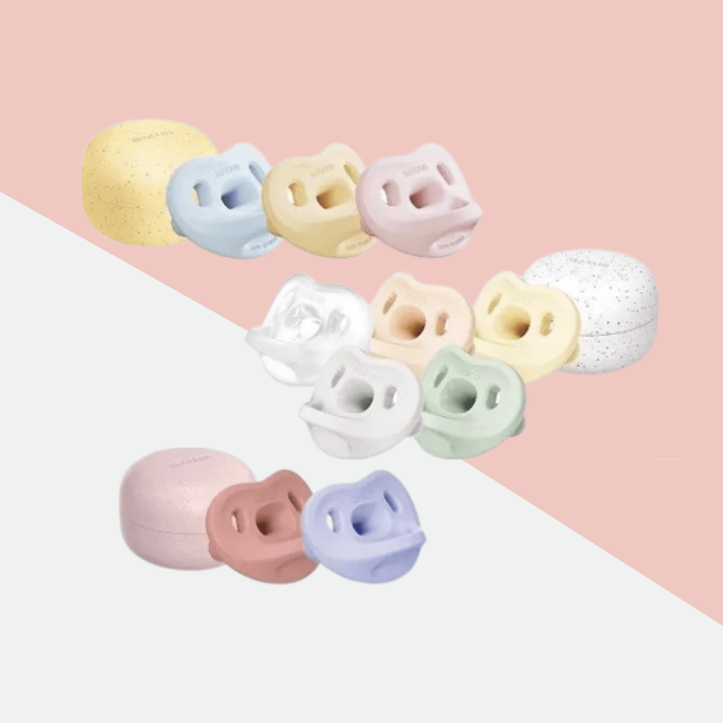 MOYUUM จุกหลอกซิลิโคนทั้งชิ้น รุ่น Macaron (พร้อมเคส)