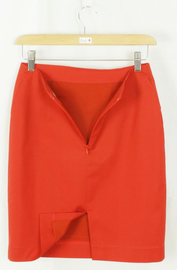 กระโปรงแฟชั่น&ทำงาน กระโปรงทรงสอบ ผ้าคอตต้อนญี่ปุ่นสีส้ม-อมแดง / SK-105