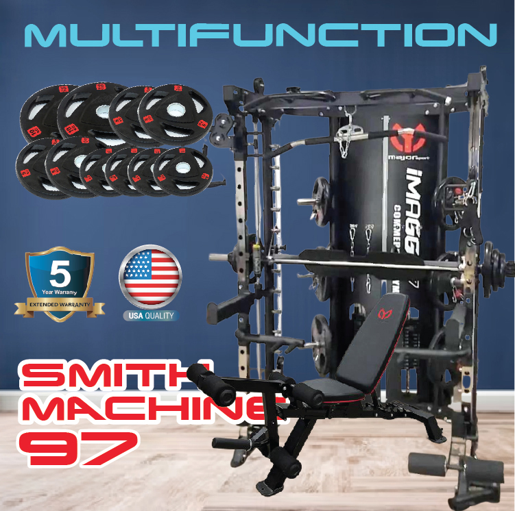 สมิทแมชชีน Smith Machine Imagg97 + ม้านั่งms-825 + แผ่นน้ำหนัก 50 kg