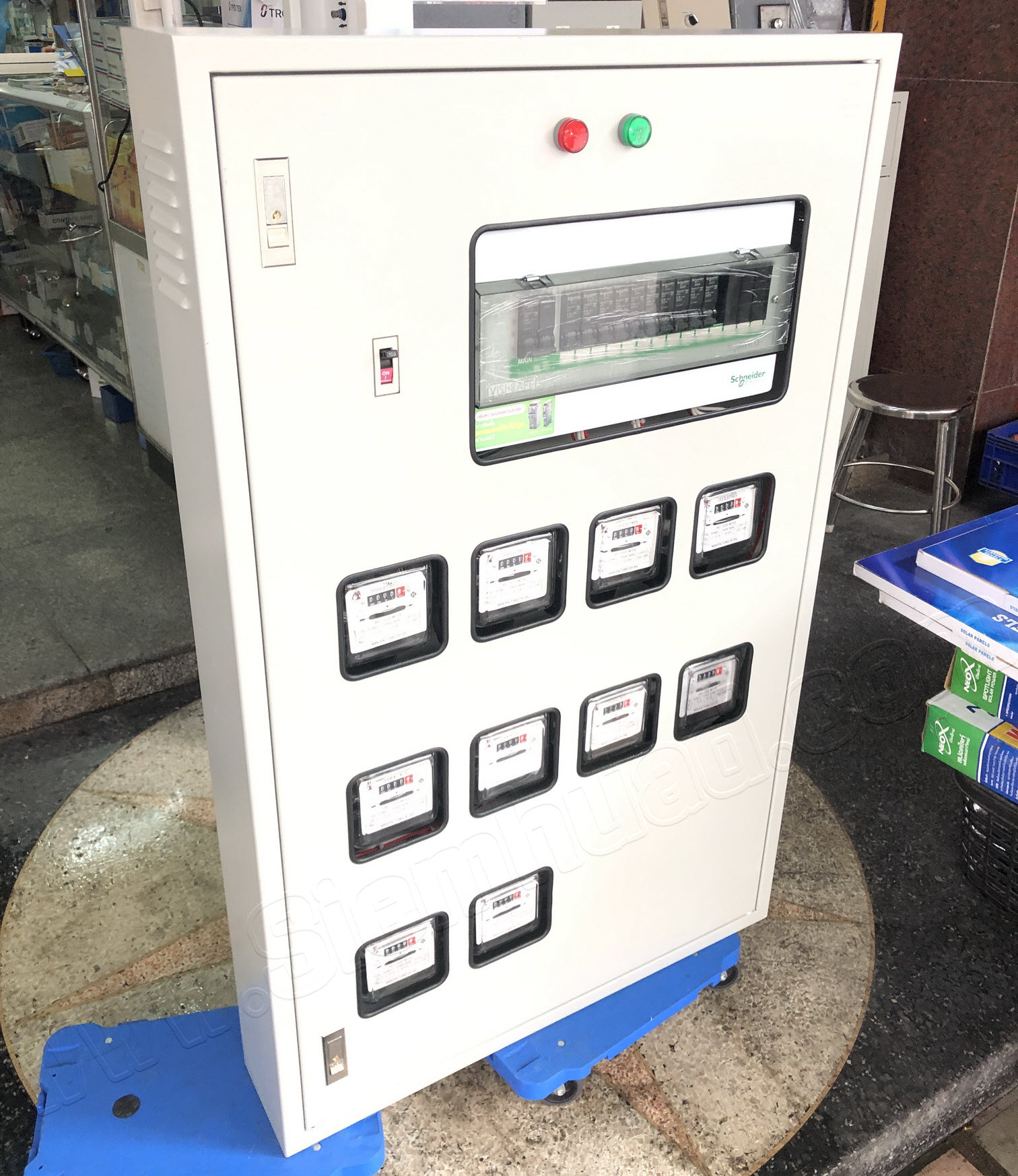 ตู้ไฟ สั่งทำ ตู้มิเตอร์ 2สาย 10ช่อง + ตู้คอนซูมเมอร์ยูนิต Schneider Electric (ตู้ฝาจม 1ช่อง ขนาด 750x1200x150mm.)