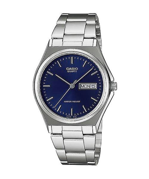 CASIO Standard รุ่น MTP-1240D-2ADFสีเงิน หน้าปัดน้ำเงิน สายสแตนเลส สินค้าใหม่ ของแท้ รับประกันศูนย์ CMG