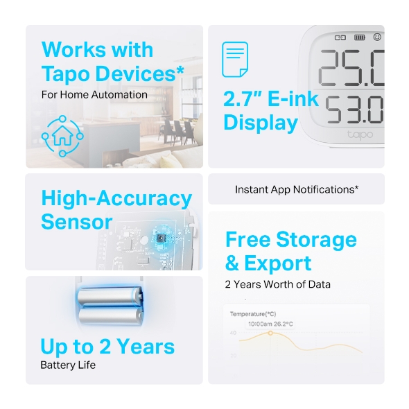 TP-Link Tapo C315 Smart Temperature & Humidity Monitor เครื่องวัดอุณหภูมิและความชื้นอัจฉริยะ