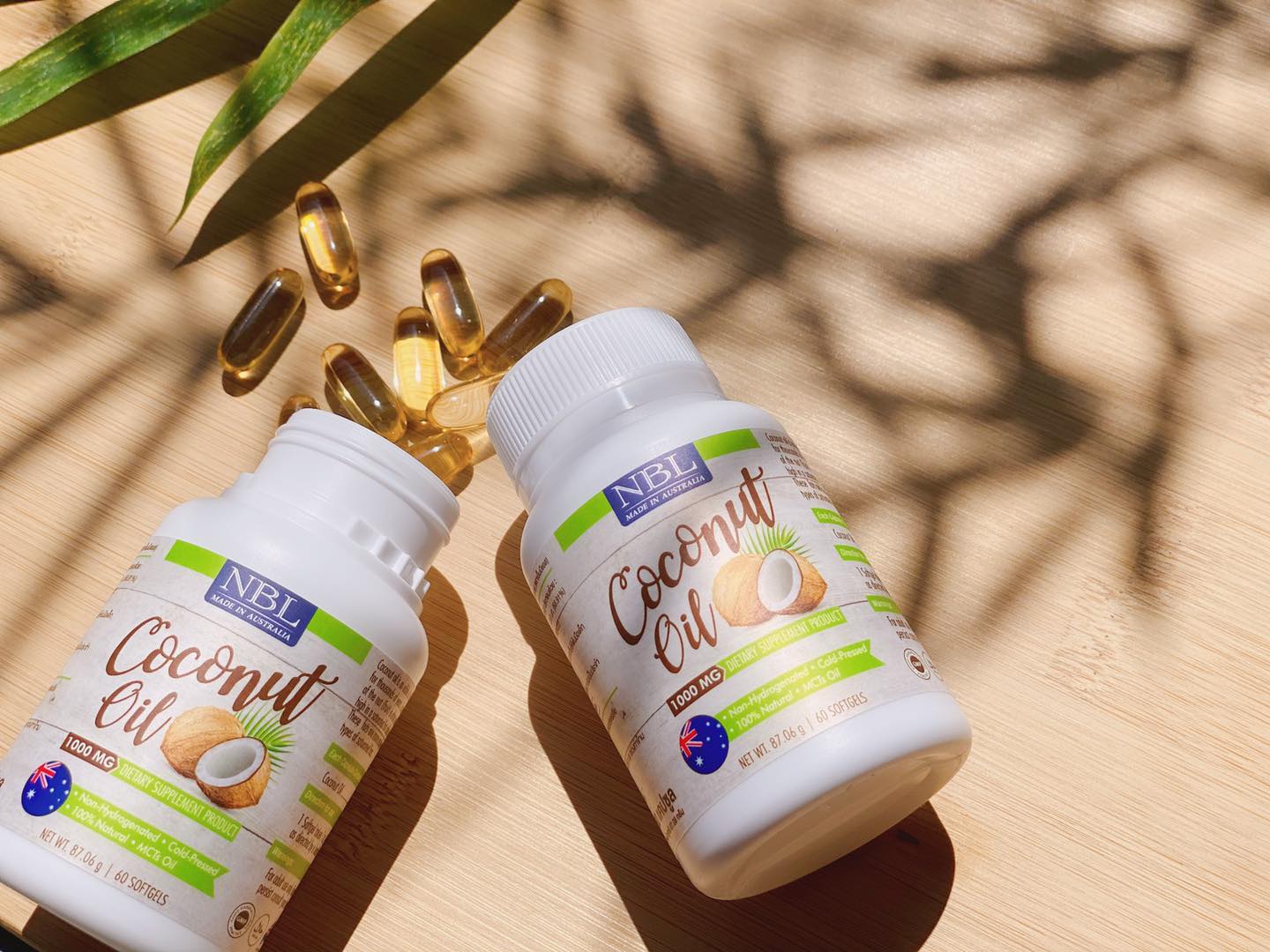 nbl น้ำมันมะพร้าวสกัดเย็น1000 mg. ประเทศออสเตรเลีย (1 กระปุก 60 เม็ด)