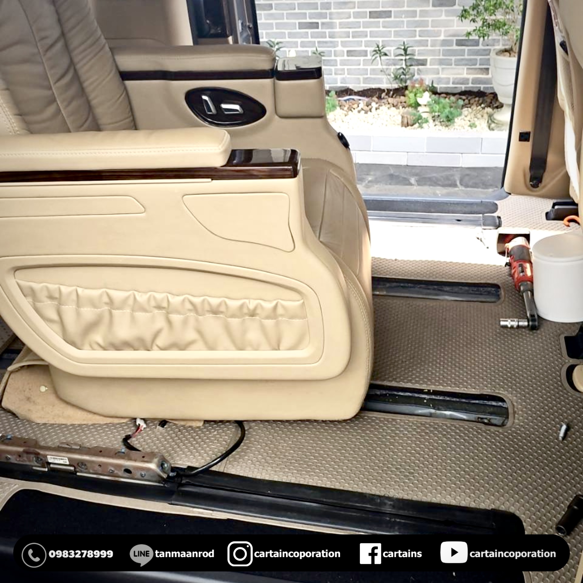 ต่อรางหน้าและหลัง h1 ติดป้อมใส่เบาะแถว3