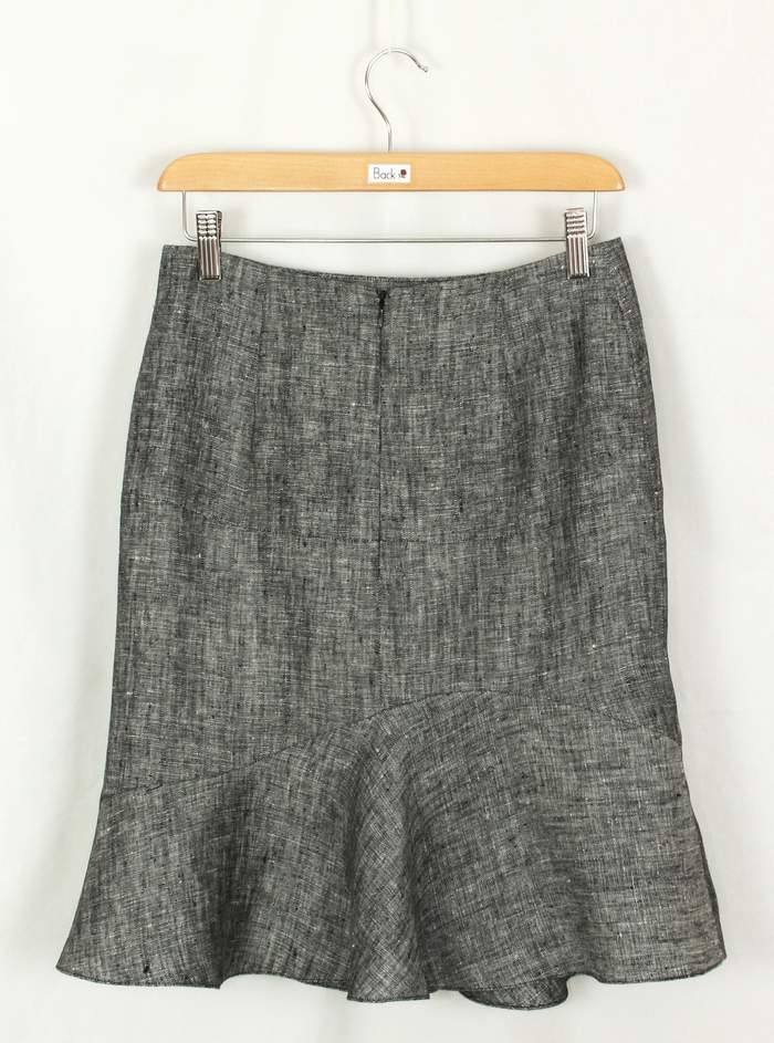 SK-221 กระโปรงแฟชั่น&ทำงาน ทรงย้วย ผ้าลินินญี่ปุ่นเชมเบ้ โทนดำ