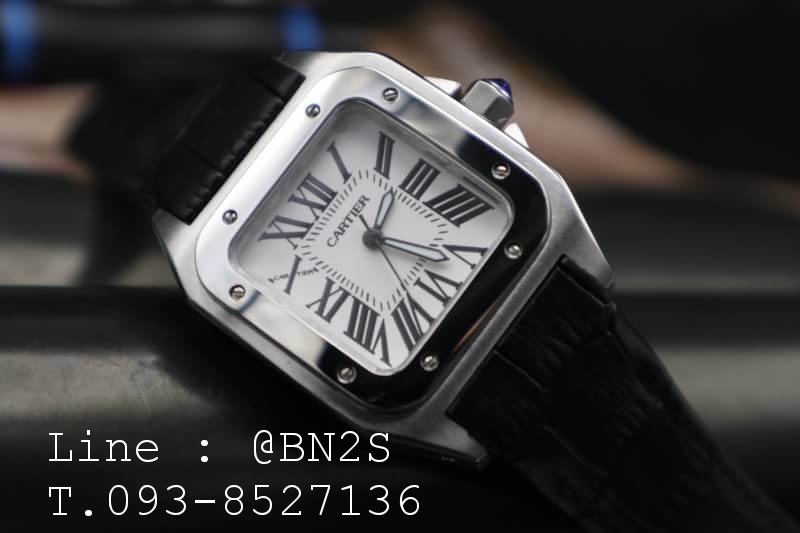 Cartier Santos 100 Watch มีกล่องหนัง พร้อม​อุปกรณ์​