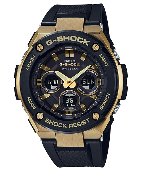 CASIO G-SHOCK รุ่น GST-S300G-1A9DR สีทอง สายดำ สินค้าของเเท้ รับประกันศูนย์ CMG