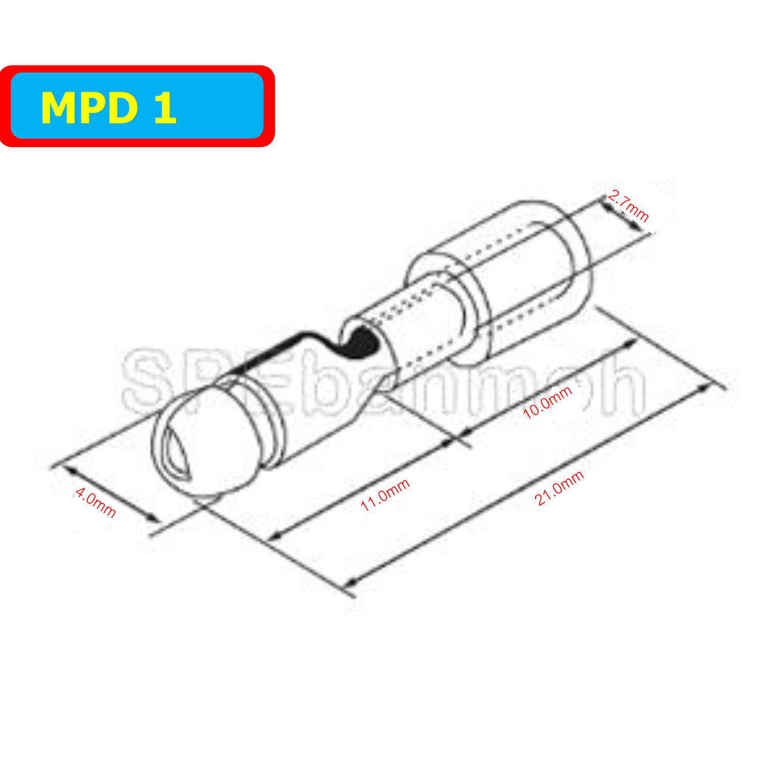 [ 100 ตัว/ถุง ] MPD 1 สีแดง Red หางปลาเสียบกลม ตัวผู้ หุ้มฉนวน สำหรับสาย 0.5-1.5 mm2 22-16awg หางปลาหุ้มฉนวน Crimping Terminal หางปลาเสียบกลม ตัวผู้ Male เทอร์มินอลต่อสาย ขั้วต่อสายไฟ Insulated Terminal ตัวต่อสาย หุ้มฉนวน ข้อต่อสายแบบย้ำ Crimp Sleeve