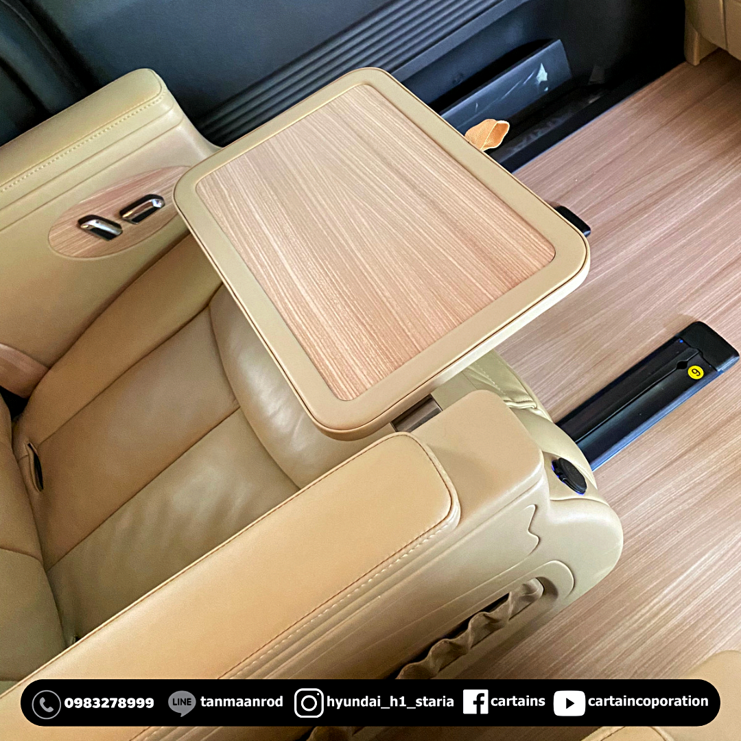 HYUNDAI Staria Premium คุณแบงค์ สุโขทัย [ทั้งคัน เบาะ vip + ปูพื้น + หลังคา + แดมป์ + จอเพดาน + เปลี่ยนสีถายใน] -0004