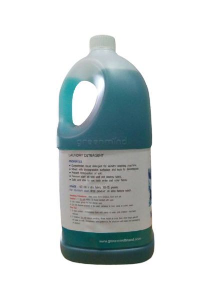 น้ำยาซักผ้า กรีนมายด์ แอคทีฟ (ซักเครื่องและซักมือ) 3.8 ลิตร.ใช้ได้ทั้งเครื่องซักผ้าและซักด้วยมือ สูตรพิเศษ ใช้ได้ทั้งผ้าสีและผ้าขาวทุกชนิด GREENMIND ACTIV Laundry detergent 3.8 L.