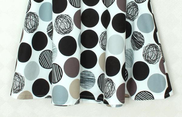 SK-334 กระโปรงแฟชั่น&ทำงาน ทรงย้วย ผ้าคอตต้อนญี่ปุ่นพิมพ์ลายวงกลมกราฟฟิก