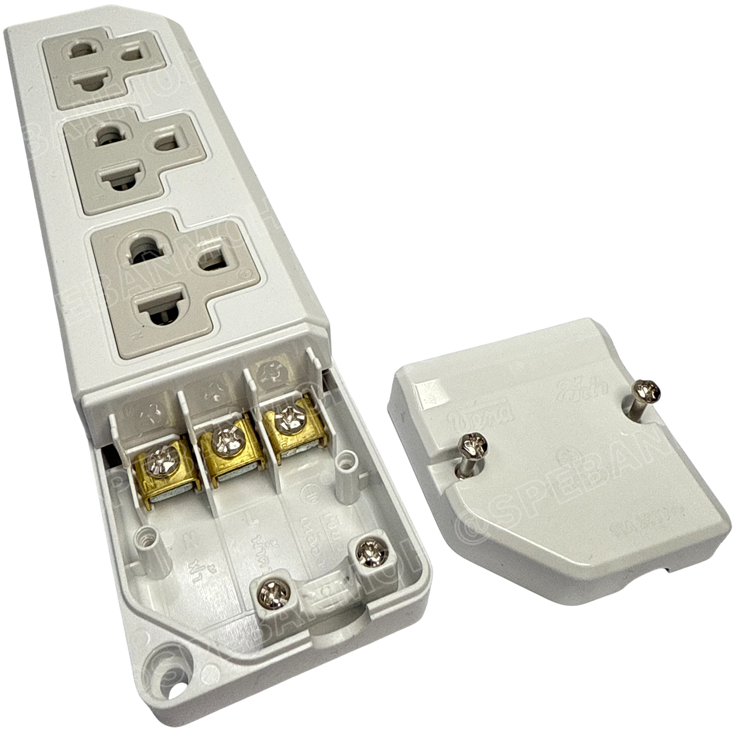 [ 1 ชิ้น / คละสี ] VENA PR-1633 16A 250VAC มอก 166-2549 เต้ารับ 3ช่อง มีกราวด์ ปลั๊กตัวเมีย วีน่า ปลั๊กลอย ปลั๊กกราวด์ลอย มีขั้วดิน มอก ทูโทน-ซีรีส์ Triplex receptacle with earthing contact TIS.166-2549 ขั้วทองเหลือง