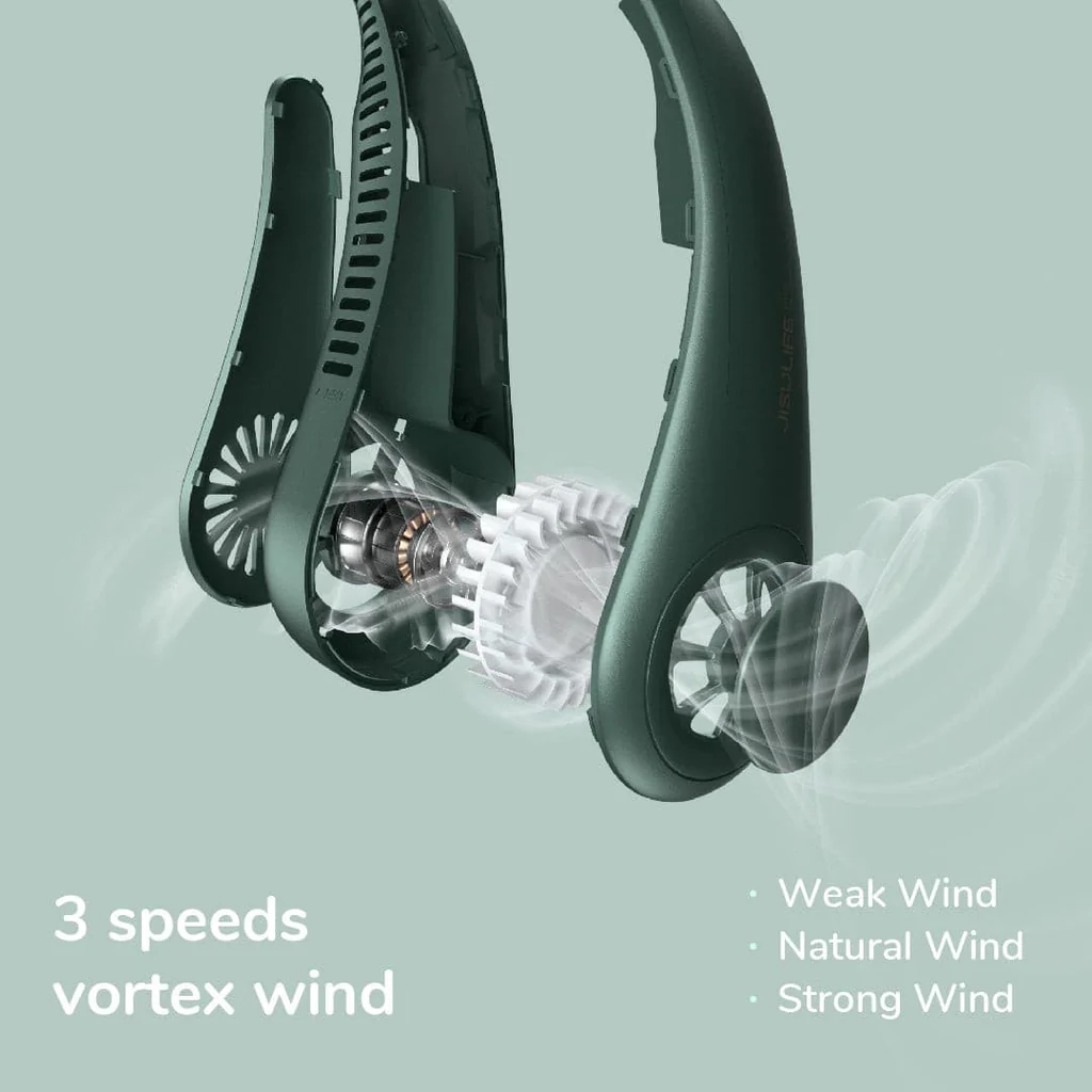 Jisulife FA14 Bladeless Neck Fan พัดลมไร้สายแบบคล้องคอ ปรับความแร็วได้ 3 ระดับ ประกันศูนย์ 6 เดือน
