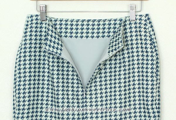 SK-371 กระโปรงทรงสอบ ผ้าญี่ปุ่นลายชิโนริ ด้านหน้ากระโปรงจับจีบทวิช ดีไซน์เรียบหรู