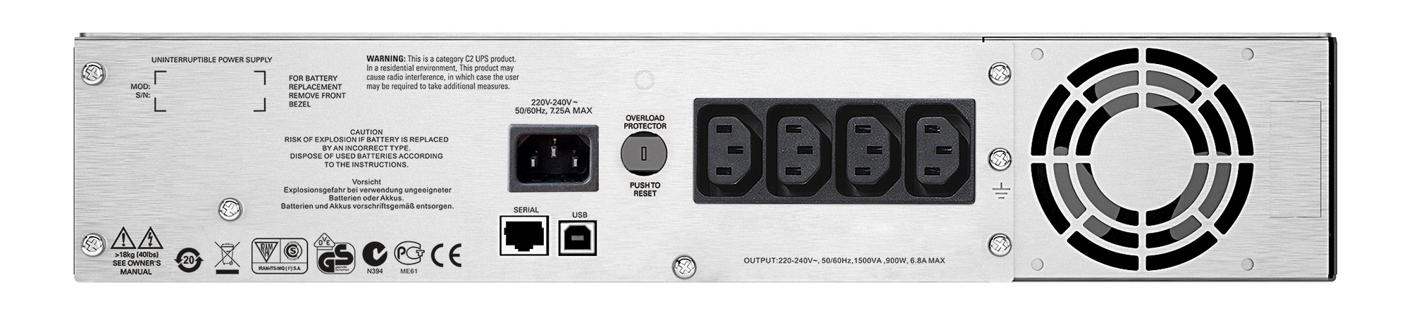 APC Smart-UPS C 1500VA LCD RM 2U 230V (SMC1500I-2U)