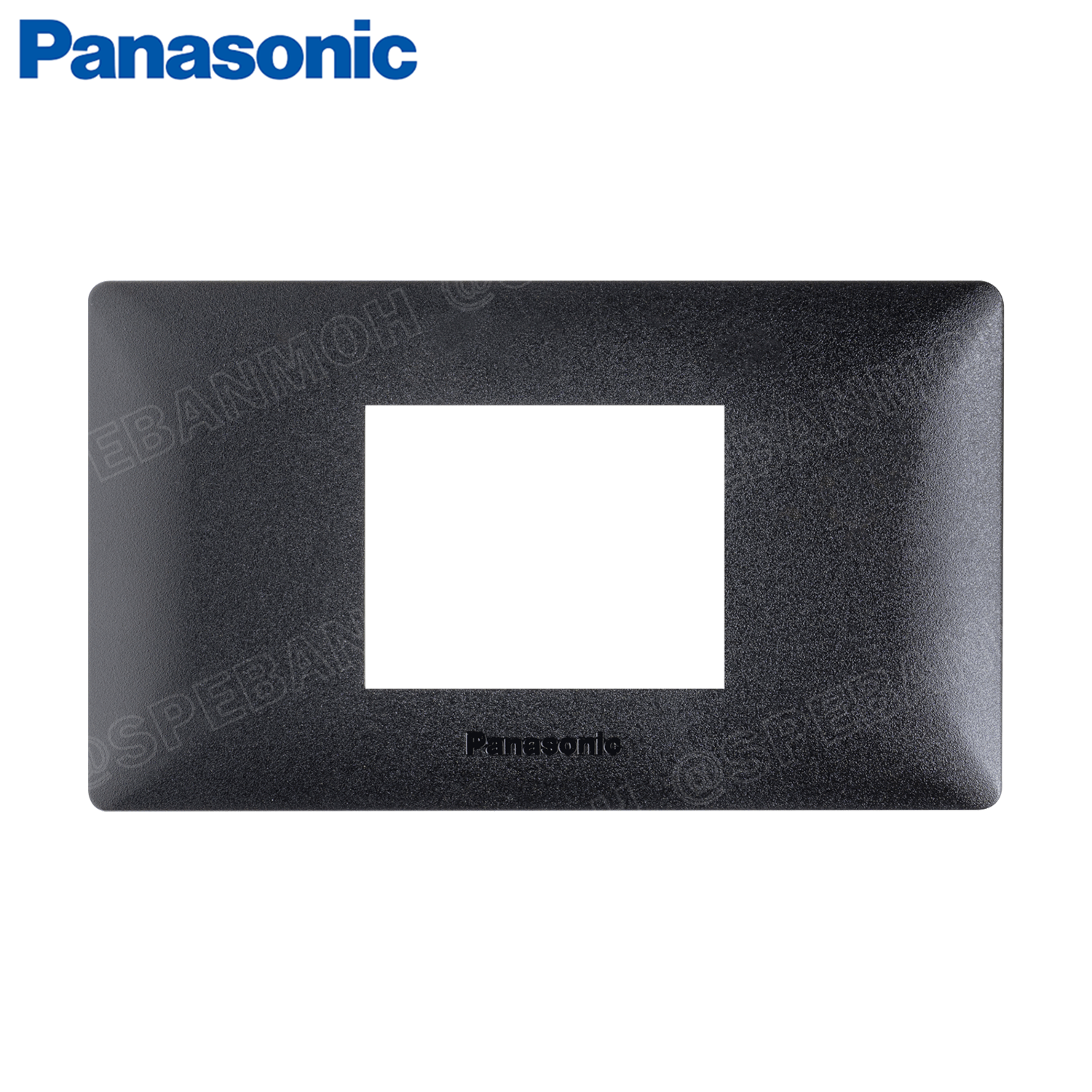 WEGN68029B INITIO PANASONIC 1-Touch Plate, 1-Gang Center 2-Device (Black)