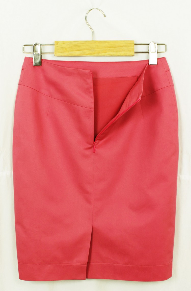 SK-134 กระโปรงแฟชั่น&ทำงาน ทรงสอบตัดต่อ ผ้าคอตตอนญี่ปุ่นสี Pink Candy