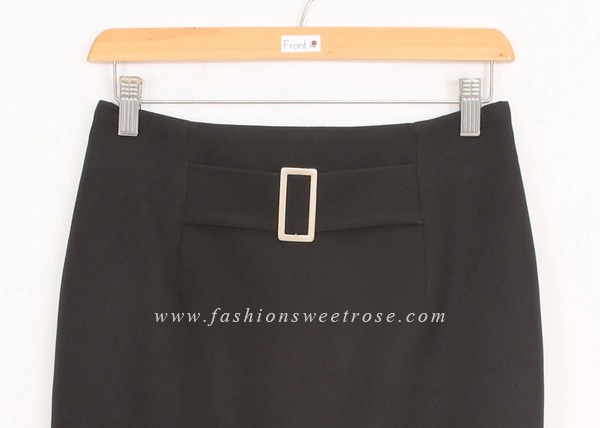 SK-421 กระโปรงแฟชั่น&ทำงาน ทรงดินสอ ผ้า GALAXY สีดำ