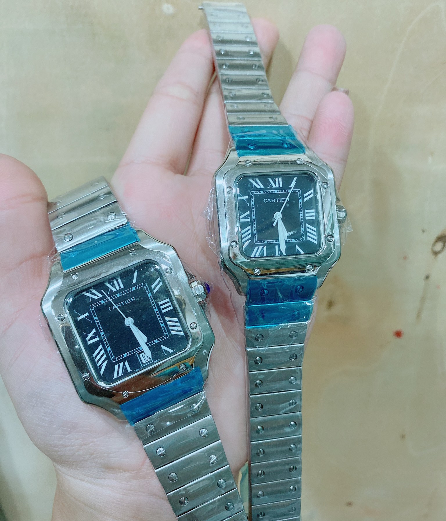 Cartier Santos 100 - Stainless (Medium size) กล่องหนัง พร้อมอุปกรณ์ครบชุด