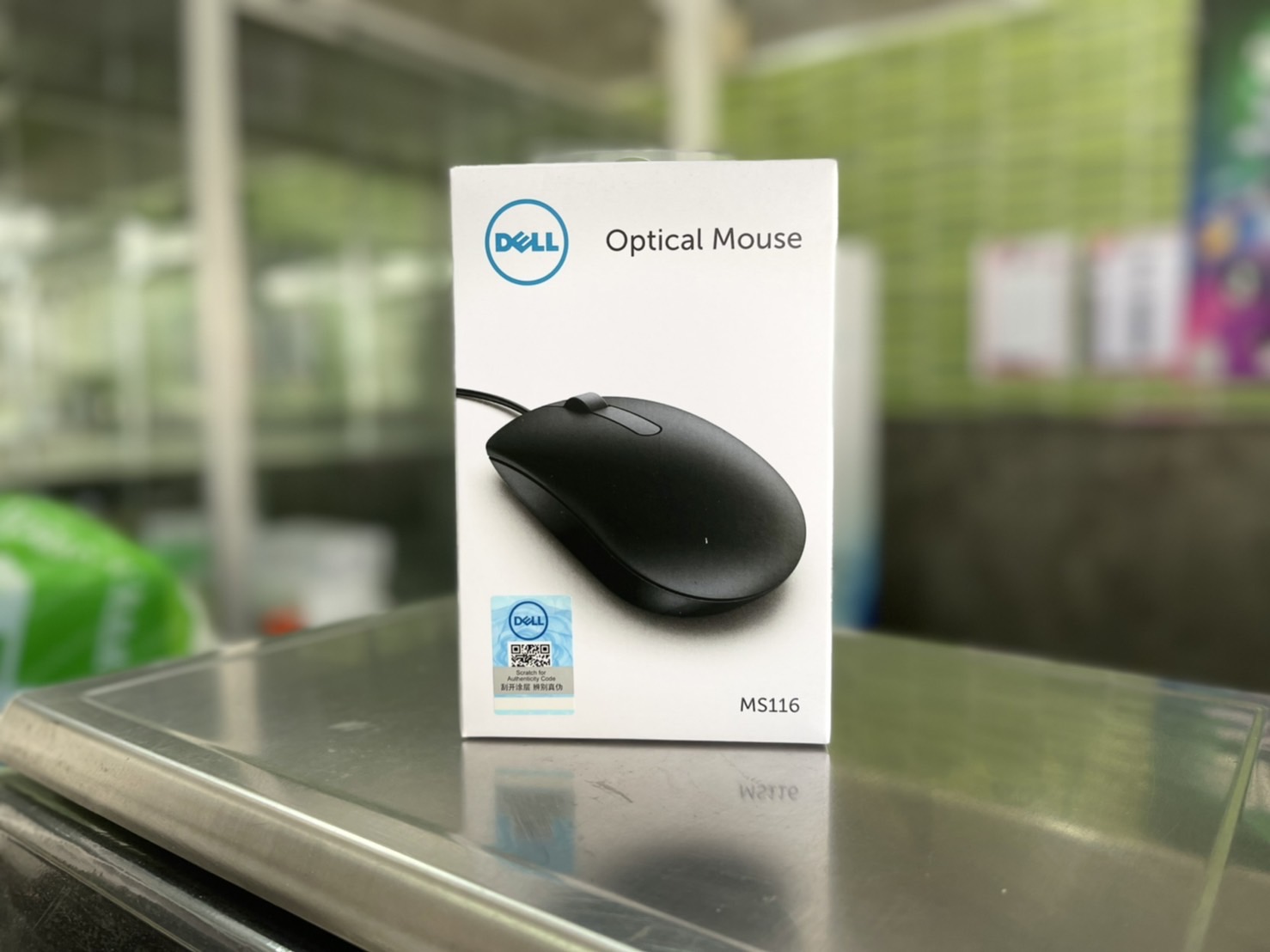 Dell Optical Mouse MS116 (ฺBlack) Optical 3 Button Scroll Wheel USB Mouse สินค้ารับประกัน 1 ปี