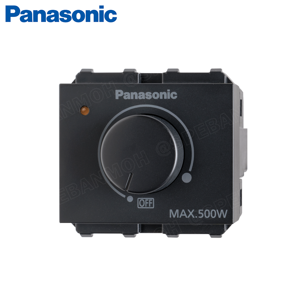 WEGN57816B INITIO PANASONIC สวิตซ์หรี่ไฟ 500วัตต์ (ใช้ควบคุมหลอดไส้และหลอดฮาโลเจนแรงดันต่ำที่มีหม้อแปลง 12โวลต์) Dimmer Switch (Incandescent & Low Voltage Halogen with Transformer 12V Light Control) 220V-500W∼